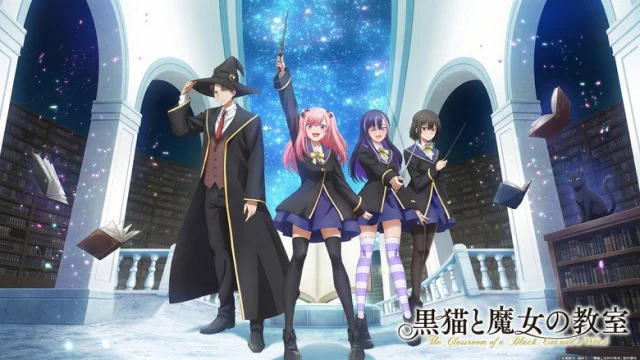 The Classroom of the Black Cat and a Witch Cinematic HD Backdrop